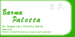 barna paletta business card